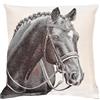 textile idea Federa per cuscino 45x45 Gobelin, cuscino decorativo con motivo, federa per cuscino, cuscino decorativo, cuscino per divano - Cavallo nero 1 PEZZO.