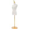 panfudongk Manichino per abiti da donna, autoportante, busto regolabile, supporto per abito da sposa, 70-130 cm (oro, rotondo)