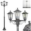 hofstein Lampada da esterni Loria, in metallo/vetro in nero/argento/bianco, candelabro a 3 luci in look antico, altezza max. 200 cm, illuminazione da giardino IP44, 3 lampadine E27