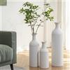 Sziqiqi Vaso da Terra Alto Bianco: 68/51/41 cm Metallo Grandi Vasi Set Di 3 In Posizione Per Pampas - Moderno Vaso Alto da Interno Per Credenza Camino Ingresso Decorazione Porta Interno