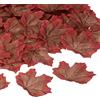 PATIKIL Artificiali Foglie 300pz Autunno Acero Autunno Finta Foglia per Matrimoni Feste Ringraziamento Halloween Decorazione Coffee Red