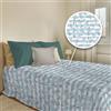 PENSIERI DELICATI Copriletto 170 x 280 cm, Telo Singolo 100% Cotone Pique, Ideale Come Telo Arredo, Coperta Salva Letto 1 Piazza, Fantasia Marina Riga Verde, 100% Made in Italy