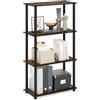 Furinno TURN-N-TUBE Scaffale Portaoggetti, Libreria A 4 Ripiani Senza Attrezzi, Mensola Angolare, Ripiani Aperti Senza Attrezzi, Per Organizzazione E Contenimento, Pino Ambrato