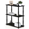 Furinno Libreria Bassa a 3 ripiani Espresso/Black Tubi classici