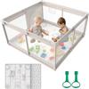 Cafolatt Box Bambini, 120x120cm Box Neonato adatto Per Appartamenti, Recinto Bambini Con Tappeto 120cm Materassino, 2 Maniglie