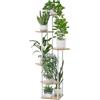 Bamworld Porta Piante da Interno ed Esterno a 6 Ripiani - Fioriera in Legno e Metallo, Scaffale Moderno Salvaspazio per Vasi e Piante, Porta Vasi Decorativo per Giardino, Balcone, Soggiorno