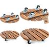 Bamworld Supporto per Piante con Ruote, Carrello Portavasi da Esterno 4 Pezzi 30,5cm, Base Rotante con Ruote Girevoli e Bloccabili per Interni e Patio