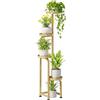Bamworld Porta Piante da Esterno Interno Portavasi da Interno Portavasi Ferro Supporto per Piante Scaffale per Piante da Balcone(Oro)(22.3x22.3x116cm)