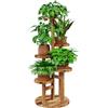 Bamworld Porta Piante da Interno in Legno Multi 5 Livello, Perfetto per Arredo Casa e Giardino Esterno, Supporto Fioriera Portavasi, Scaffale Resistente per Piante