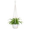 Bamworld Vasi Appesi e Portavasi per Piante, Portapiante Sospeso in Macramé Stile Boho, con Corda di Cotone per Interni, Balcone e Decorazione