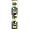 Bamworld Supporto alto per piante da interno, mensola angolare per piante multiple, supporto per vasi da fiori in metallo a 5 livelli per patio, giardino, balcone, soggiorno, camera da letto