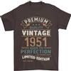Gildan T-Shirt Vintage Premium Per Il 75° Compleanno 1951 Uomo 100% Cotone