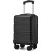 KONO Valigia trolley da viaggio in ABS + PC - Custodia rigida leggera con 4 ruote gemellate e lucchetto TSA, robusta valigetta per viaggi in aereo, affari e vacanze in famiglia, Nero, Ryanair