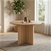 NNJN Tavolo da pranzo rotondo, 120 x 120 cm, adatto per 4-6 persone, design classico, stile scandinavo, minimalista (rovere)