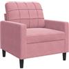 vidaXL Poltrona Rosa 60 cm Velluto, divano singolo, seduta, poltrona singola, divano, poltrona in velluto, poltrona da soggiorno, poltrona da salotto
