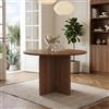 NNJN Tavolo da pranzo rotondo, 120 x 120 cm, adatto per 4-6 persone, design classico, stile scandinavo minimalista (colore legno di noce)