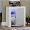 Vida Designs Azura Credenza Moderna a 1 Anta a LED, Colore Bianco e Grigio, Luci RGB (Opzioni di Luce Stroboscopica), Regular, H 83 x L 75 x P 35 cm Circa