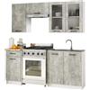 AKORD | Set di Mobili da Cucina Olivia 1.8m H720 | Cucina Completa Piccola | Componibile | su Misura 46 x 180 x 203 cm | Per un design moderno e Tradizionale | Cemento