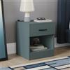 Vida Designs Comodino Jasper verde, 1 cassetto con maniglie e guide in metallo, unico supporto per cassetto anti-piegamento, mobili per camera da letto Riano