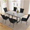 JIEXI Tavolo da pranzo allungabile 4-6 posti, tavolo da pranzo allungabile e sedie, materiale MDF moderno, adatto per soggiorno, cucina, lunghezza 130-170 cm