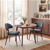 BALIAA Sedia da Pranzo Set di 2, Sedie Cucina Con o Senza Braccioli, Sedia Nordica con Rivestimento in Ciniglia, Cuscini Rigidi e Gambe in Metallo (Blu, Senza bracciolo)