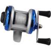 Drawup Mulinello compatto da pesca sul ghiaccio con doppie manopole, telaio in alluminio, cuscinetti lisci per pesca alla trota nella stagione fredda (blu (metallo))
