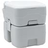Ziaphsol Toilette da campeggio portatile azzurro e bianco in polietilene, 41,5 x 36,5 x 30 cm, con pompa a soffietto e scarico T Level per esterni, tenda, roulotte e camper