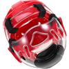Didiseaon Casco Protettivo per Karate Rosso, Imbottitura in Schiuma PU | Cintura Regolabile, Copertura Completa del Viso, Copricapo da Allenamento, per Arti Marziali e Competizioni