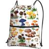 YYHHAOFA Zaino da palestra con stampa di funghi giapponesi, con coulisse e cerniera, leggero, impermeabile, con tasca, per viaggi, sport, yoga