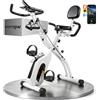SPORTNOW 3 in 1 Cyclette pieghevole e silenziosa, connessa Kinomap Bluetooth e Zwift - Bicicletta fitness con resistenza magnetica a 8 livelli e fascia di resistenza per allenamento a casa