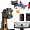 Generic Robot da ping pong con telecomando, macchina automatica per palline da ping pong, 100 palline, 2 ruote di servizio, rete di raccolta palline ideale per allenamento e pratica