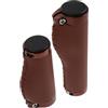 MAGICLULU Set di Impugnature per Manubrio in Pelle Sintetica Nera, Design retrò Texture Invecchiate, Adatte per Manubri Standard da 22,2mm, Riduzione Affaticamento Palmo