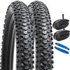 YUNSCM 2-PCS 20 pollici Montagna bicicletta pneumatici 20x2.125/54-406 and 20 pollici bicicletta camera d'aria Schrader Valve Compatible with 20x2.0 20x2.10 20x2.125 20x2.15 (Y-361)