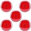 Generic Clip Riflettenti di Forma Rotonda 5 Pezzi Migliore visibilità Notturna per Corridori e Camminatori - ABS da 4,5 Cm (Rosso)