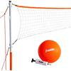 Franklin Sports Set da pallavolo, include 1 rete con paletti, palla e pompa con ago, avviatore, arancione
