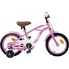 Ziaphsol Bicicletta per bambini da 12 pollici, telaio in acciaio rosa scuro con manubrio e sedile regolabili, 1 marcia, freno a cerchione, freno a contropedale, per principianti di 2-4 anni, città e