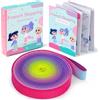 Yeavinfser French Skipping - Corda elastica arcobaleno lunga 4 m con istruzioni, corda per saltare cinese larga 1,5 cm, divertente giocattolo sportivo per bambini, giochi di salti per interni ed