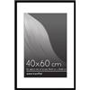 Americanflat Cornice 40x60 cm Nera - Cornice 30x45 cm con Passepartout o 60x40 cm Senza Passepartout - Portafoto con Bordo Sottile in PVC e Pannello Protettivo in Plastica