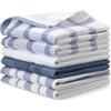 Amazon Basics Canovacci in 100% Cotone Biologico a Nido d'Ape - Ultra Assorbenti, Asciugatura Rapida, Strofinacci Anti-pelucchi, 38 x 64 cm, 6 Pezzi (assortiti Blu Navy, Bianco)