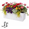 Relaxdays fioriera da Balcone, autoirrigazione, 19x50x19 cm, con Supporto per ringhiera, Inserto e indicatore, PP Bianco