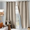 ED ENJOY HOME Tenda oscurante termica, beige, isolante anti anti freddi e anti caldi, 100% oscurante, finitura occhielli, 135 x 240 cm, tessuto satinato, fodera tecnica, collezione Oxford
