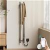 EMKE Scaldasalviette elettrico 1200 x 124 mm, scaldasalviette di design con controllo app WiFi, scaldasalviette con 4 ganci, 145 W, IP45, grigio