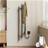 EMKE Scaldasalviette elettrico 1150 x 216 mm, scaldasalviette di design con controllo app WiFi, scaldasalviette con 6 ganci, 220 W, IP45, grigio