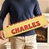 your surprise Toblerone personalizzato con Nome - Toblerone barretta di cioccolato al latte con miele e mandorlato personalizzato con Nome o Testo (XXL - 3.6 KG, Cioccolato)