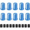 QUARKZMAN 10Pcs Manopole Per Potenziometro, Manopola Di Controllo In Gomma Per Sostituzione Con Albero A D Per DJ Controller Mixer Console Encoder Speaker (Blu Bianco)