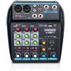 Sctecoau Console Mixer Audio USB Professionale A 4 Canali con Bluetooth, Capacità di Registrazione per DJ e Mixaggio PC