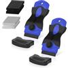 Flintronic Raschietto,2Pezzi Testa Singola Raschietto, con 20 Lame(10 in Acciaio Inox e 10 in Plastica), Set di Pulizia Multifunzione, Strumento di Pulizia per Finestre, Specchi, Piastrelle-Blu