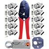 Kagni Pinza crimpatrice per RG59 - Kagni BNC/TNC a cricchetto e pinza spellafili coassiali con connettore a crimpatura BNC da 10 pezzi per RG59