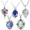 HJYZY Set di 5 collane con ciondolo a forma di vampiro con zaffiro Katherine, Elena Gilbert, con medaglione verbena e luna crescente