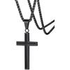 FaithHeart Collana Croce Smaltata - Lunga 55+5cm Regolabile, 3 Colori，Ciondolo Largo Collana Nera, Resistente all'Acqua, Gioiello Religioso per Uomo e Donna